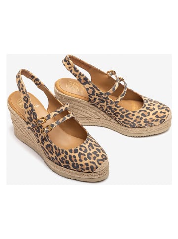 Unisa Leder-Keilpumps in Beige/ Braun