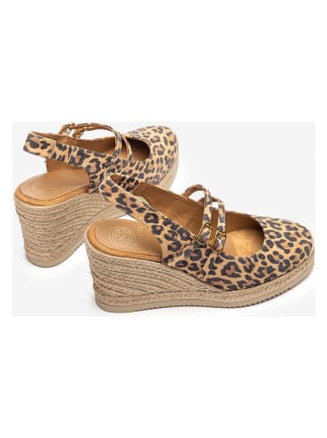 Unisa Leder-Keilpumps in Beige/ Braun