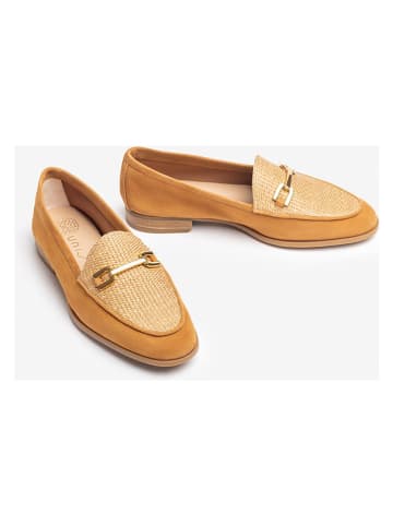 Unisa Leren mocassins lichtbruin/beige