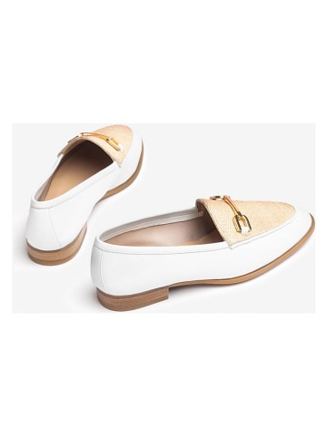 Unisa Leder-Mokassins in Weiß/ Creme