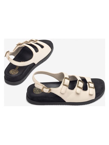 Unisa Skórzane sandały w kolorze kremowym