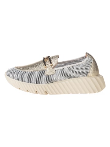 Unisa Leren mocassins goudkleurig