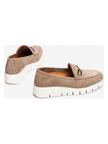 Unisa Skórzane mokasyny w kolorze beżowym