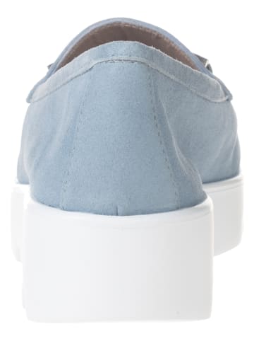 Unisa Leder-Slippers in Hellblau