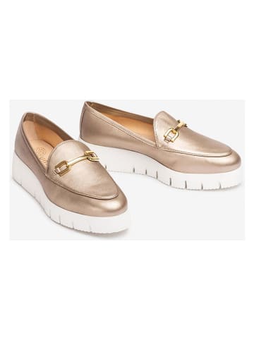 Unisa Leren mocassins goudkleurig