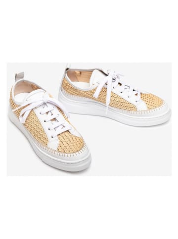 Unisa Leder-Sneakers in Beige/ Weiß