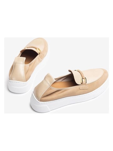 Unisa Leren mocassins beige