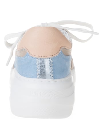 Unisa Leren sneakers wit/beige/lichtblauw