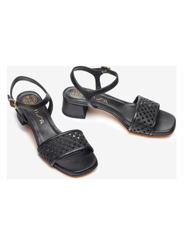 Unisa Leren haksandalen zwart