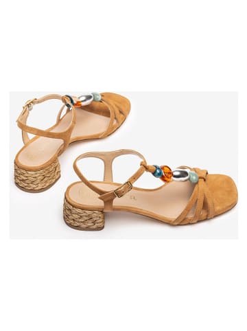 Unisa Leren haksandalen lichtbruin