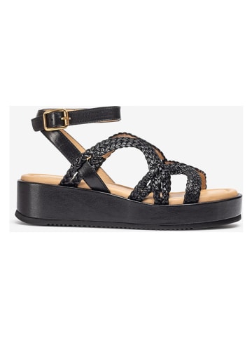 Unisa Leren sleehaksandalen zwart