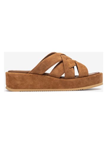 Unisa Leren sleehakinstappers lichtbruin