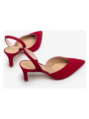 Unisa Skórzane czółenka w kolorze czerwonym