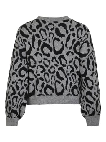 Vila Pullover "Tip" in Grau/ Schwarz