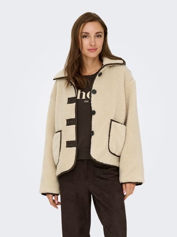 JDY Fleece vest "Noella" beige/bruin