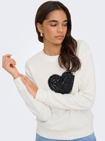 JDY Sweatshirt "Paris" crème/zwart