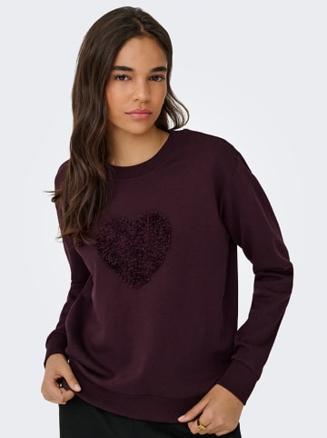 JDY Sweatshirt "Paris" in Bordeaux