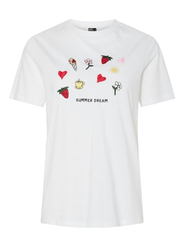 Pieces Shirt "Funly" in Weiß