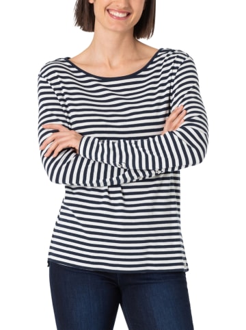 Timezone Longsleeve in Weiß/ Dunkelblau