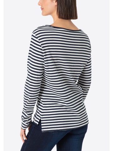 Timezone Longsleeve wit/donkerblauw