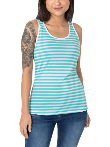 Timezone Top in Weiß/ Türkis