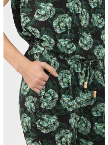 Timezone Spodnie "Akura" w kolorze zielono-czarnym