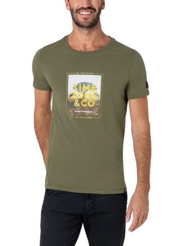 Timezone Koszulka "Photoprint" w kolorze khaki
