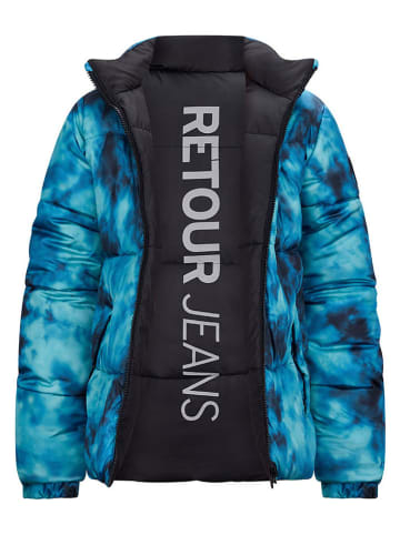Retour Steppjacke "Carsten" in Blau/ Schwarz
