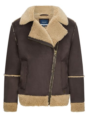 Retour Kurtka "Kris" w kolorze brązowym ze skóry syntetycznej