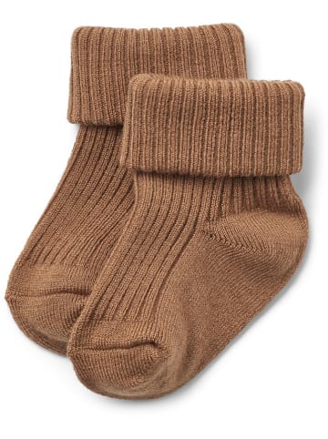 Wheat Woll-Socken in Hellbraun