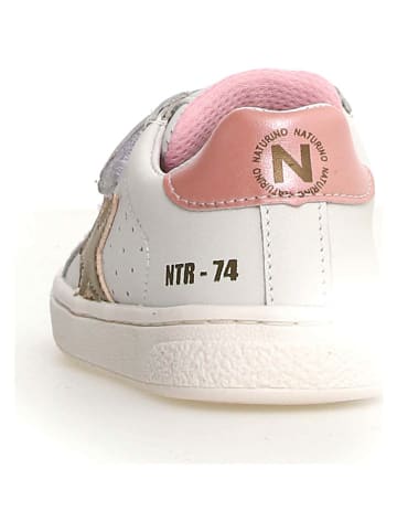 Naturino Skórzane sneakersy "Pinn" w kolorze białym