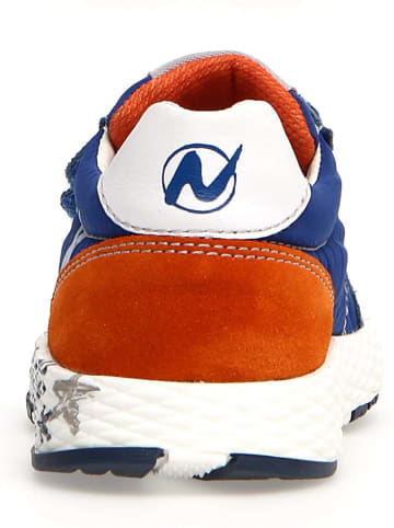 Naturino Leder-Sneakers "Jesko" in Blau/ Orange/ Weiß