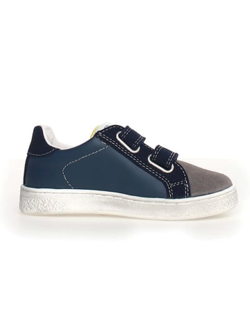 Naturino Leder-Sneakers "Pinn" in Dunkelblau/ Grau