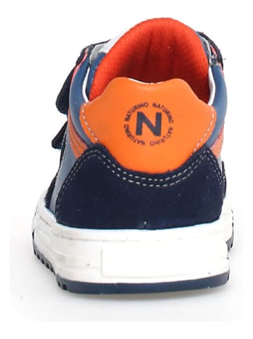 Naturino Leder-Sneakers "Ariton" in Dunkelblau/ Orange