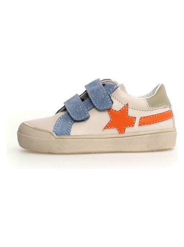 Naturino Leren sneakers "Singery" beige/lichtblauw/oranje