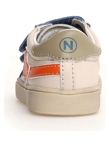 Naturino Leren sneakers "Singery" beige/lichtblauw/oranje