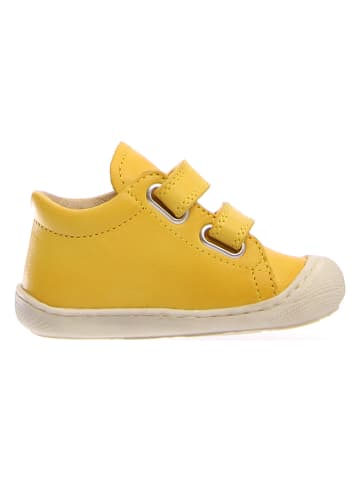 Naturino Skórzane buty "Cocoon" w kolorze żółtym do nauki chodzenia