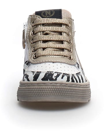 Naturino Leren sneakers wit/goudkleurig