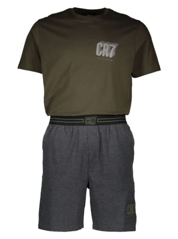 CR7 Piżama w kolorze antracytowo-oliwkowym