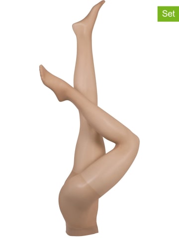 Nur Die Rajstopy (2 pary) "Fit in shape" w kolorze kremowym - 40 DEN