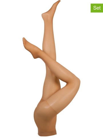 Nur Die Rajstopy (2 pary) "Fit in shape" w kolorze beżowym - 40 DEN