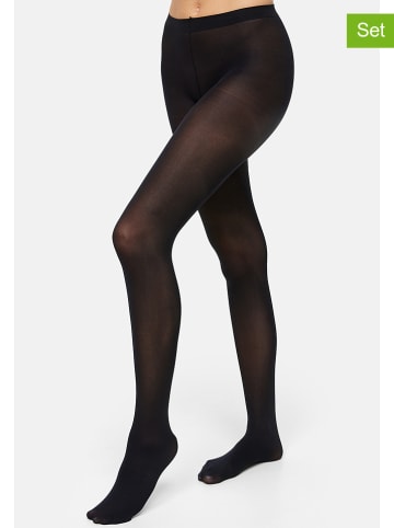 Nur Die 2er-Set: Strumpfhose "Blickdicht" in Schwarz - 40 DEN