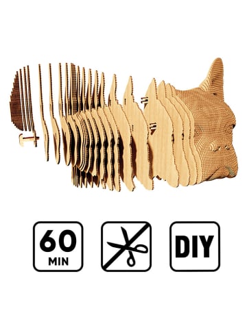 Cartonic Puzzle 3D "Bulldog" w kolorze jasnobrązowym
