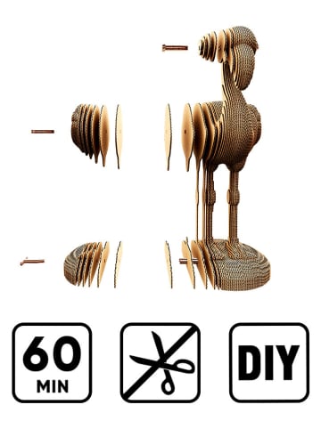 Cartonic Puzzle 3D "Flamingo" w kolorze jasnobrązowym