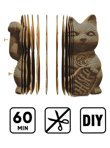 Cartonic Puzzle 3D "Lucky Cat" w kolorze jasnobrązowym