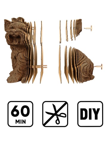 Cartonic Puzzle 3D "Yorkshire Terrier" w kolorze jasnobrązowym