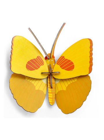 Studio ROOF Dekoracja ścienna 3D "Butterfly" w kolorze żółtym - 14 x 14 x 5 cm