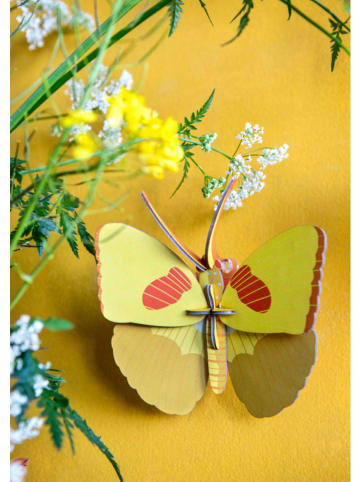 Studio ROOF Dekoracja ścienna 3D "Butterfly" w kolorze żółtym - 14 x 14 x 5 cm