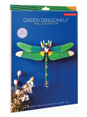 Studio ROOF 3D-wanddecoratie ''Dragonfly'' groen - (B)36 x (H)47 x (D)8 cm