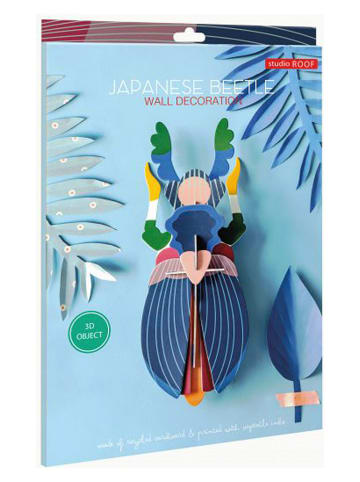 Studio ROOF 3D-Wanddekoration ''Japanese Beetle'' in Blau - (B)12 x (H)31 x (T)7 cm